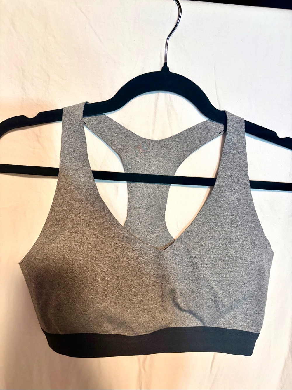 all in motion Gray Racerback Sports Bra with Black Band